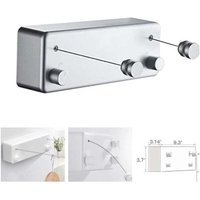 Einziehbare T-förmige Wäscheleine für drinnen und draußen, 2 x 4,2 m lange Wäscheleinen aus Edelstahl, keine Bohrung erforderlich, Wandmontage – von WARSIONE