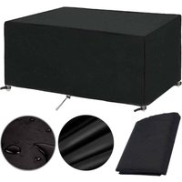 Gartenmöbelabdeckung 225 x 110 cm, Gartentischabdeckung 225 x 110 x 75 cm, Schutzplane für Gartentisch und Gartenmöbel, wasserdicht, UV-beständig, von WARSIONE