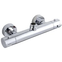 Runde mechanische Mischbatterie mit hohem Auslauf für versenkte Thermostatdusche (oben) von WARSIONE