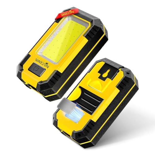 WARSUN LED Arbeitsleuchte Wiederaufladbare Werkstattlampe COB Inspektionsleuchten Tragbare Arbeitslampe mit Magnet für Camping Auto Reparaturen 30w 1200 High Lumens Bright Yellow von WARSUN
