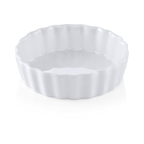 12x Tortenform Ø 10 cm weiß, Porzellan Tarteform von WAS Germany
