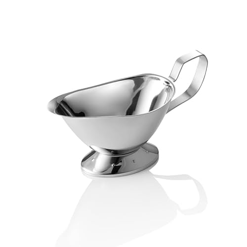 5x Sauciere silber, 400 ml, 23 x 10 x 11 cm, Chromnickelstahl 18/8 von WAS Germany