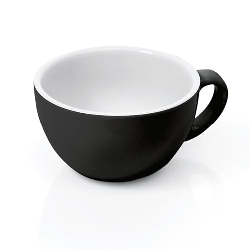 6x Cappuccino Tasse Obertasse Italia 200 ml schwarz, Porzellan von WAS Germany