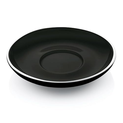 6x Cappuccinountertasse Italia Ø 15,5 cm schwarz, Porzellan, Cappuccino Untertasse von WAS Germany