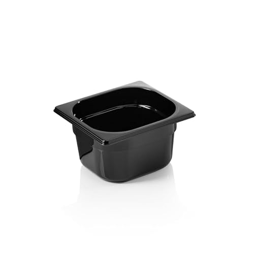 GN Behälter 1/6 GN 96 Black, 100 mm, schwarz, Polycarbonat von WAS Germany