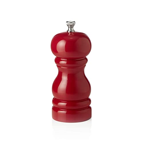 Pfeffermühle mit Keramikmahlwerk, 11 cm, rot glänzend, Holz von WAS Germany