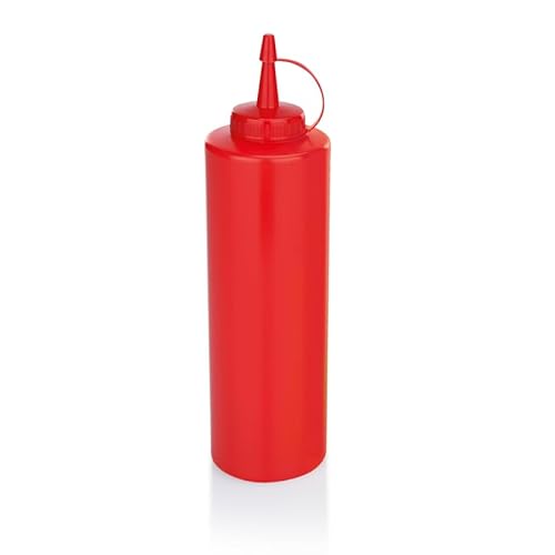 Quetschflasche Set, Ø 7 cm, 0,7 ltr., rot, Set á 6 Stück, Polyethylen von WAS Germany