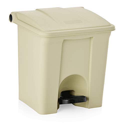 WAS 1130 300 Polypropylen Treteimer mit Fußpedal und Herausnehmbarem Einsatz aus Polyethylen, 30 L, 40cm Länge, 38cm Breite, 44cm Höhe von WAS Germany
