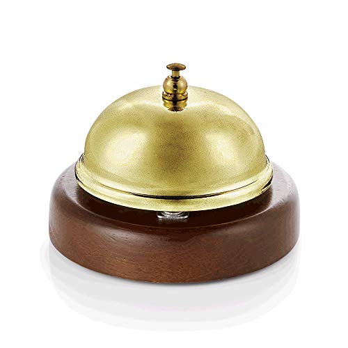 WAS 1449 000 Rezeptionsglocke mit Holzunterteil, 9cm Durchmesser von WAS Germany
