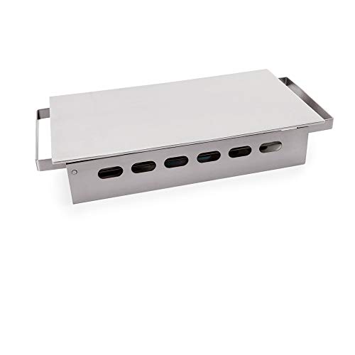 WAS 1500 330 Chromnickelstahl Teller/Speisewärmer mit Aluminium Platte, 2 Teellichte, 33 cm x 18 cm x 6,5 cm von WAS Germany