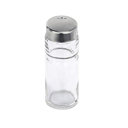WAS 1755 012 Glas Salz-/Pfeferstreuer mit Kappe aus Edelstahl, 8.5 cm Höhe, Ø 3 cm von WAS Germany