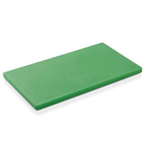 WAS 1830 605 Polyethylen HACCP Schneidbrett mit Rutschhemmenden Füßchen, Grün, 60cm x 40cm x 2cm von WAS Germany