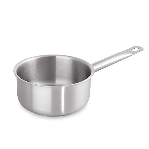 WAS 5020 180 Stielkasserolle, Fache Form, 18cm Durchmesser, 8cm Hohe, 2 L von WAS Germany
