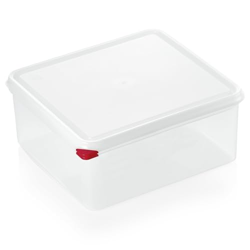 WAS 8623 150 83 Serie Polypropylen Gastronormbehälter mit Stapelrand, 13.50L, 2/3 GN, 150mm Höhe von WAS Germany