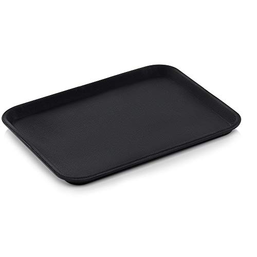 WAS 9208 326 Serie 9710 GN Polypropylen Tablett mit Rutschhemmender Oberfäche, 26.5 cm x 32.5 cm, Schwarz von WAS Germany