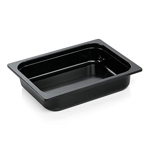 WAS 9312 066 Eco-Line Gastronormbehälter, Melamin, Schwarz, GN 1/2, Höhe 6.5cm von WAS Germany