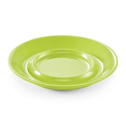 WAS 9368 148 Melamin Untertasse für 9366 028, Grün, 14.5cm Durchmesser, 12 Stück von WAS Germany