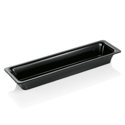 WAS 9724 066 Buffet-Line Gastronormbehälter, Melamin, Schwarz, GN 2/4, Höhe 6.5cm von WAS Germany