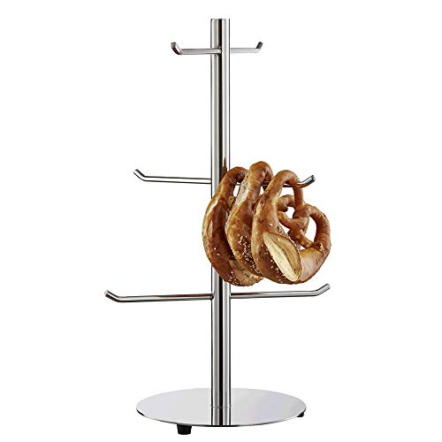 WAS 9771 500 Chromnickelstahl Brezel-Wurstständer, 6-armig, Ø 22 cm, 50 cm Höhe von WAS Germany