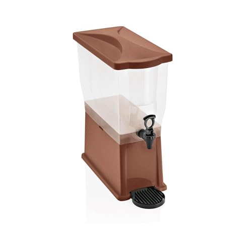 WAS 9932 110 Polypropylen Getränkedispenser Behälter mit Skalierung von 6 bis 14 ltr, 14 ltr, Braun, 41.5 cm x 20.5 cm x 52.5 cm von WAS Germany