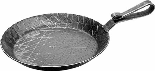 WAS Germany Bratpfanne unbeschichtet aus Eisen Ø 20 cm, 3 cm hoch - induktionsgeeignete Servierpfanne aus Eisen mit gebogenem Hakenstiel - WAS 2257 200 von WAS Germany