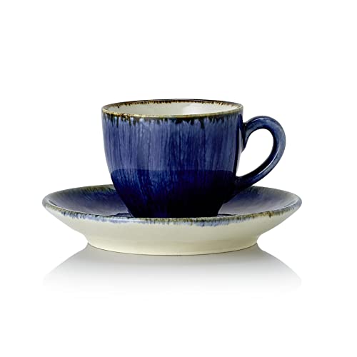 WAS Germany Espresso- und Untertasse, 0,09 ltr., Set á 6 Stück, dark ocean, Porzellan von WAS Germany