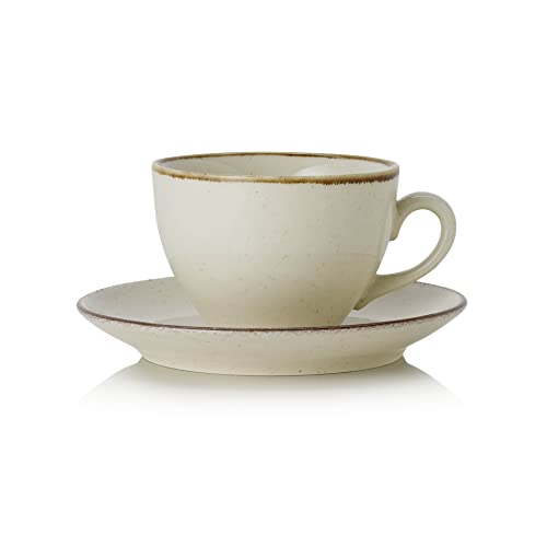 WAS Germany Ober- und Untertasse, 0,25 ltr., Set á 6 Stück, sand, Porzellan von WAS Germany