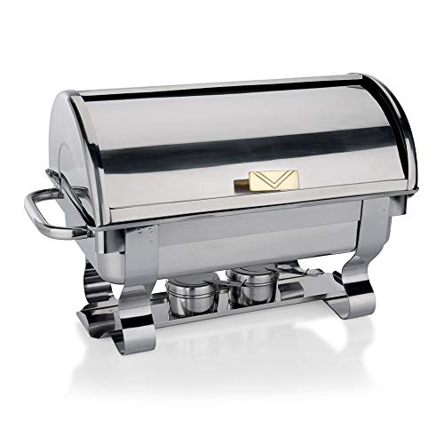 WAS 1460 915 Chromnickelstah Chafng Dish mit 2 Brennpastenbehältern, 61 cm x 35 cm x 43 cm von WAS IST WAS