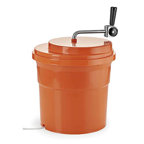 WAS 1622 270 Polypropylen Salatschleuder, 44cm Durchmesser, 40cm Hohe, 27 L, Orange von WAS Germany