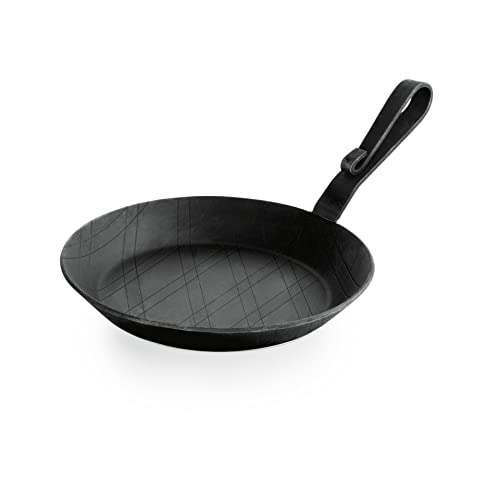 WAS 2257 240 Brat/Servierpfanne mit Gebogenem Hakenstiel, 24cm Durchmesser, 3cm Hohe von WAS Germany