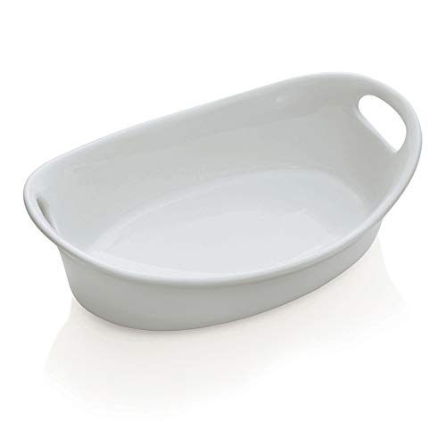 WAS 4739 280 Serie Bavaria Porzellan Schale mit Seitengrifen, 28cm Länge, 17cm Breite, 5cm Höhe, 18 Stück von WAS