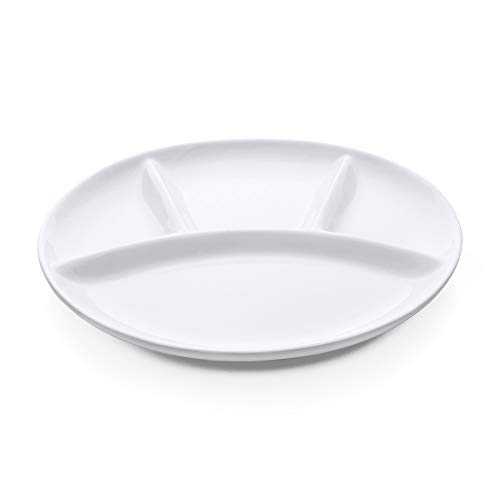 WAS 4934 240 Serie Bavaria Porzellan Fondueteller, 4-Fach Unterteilung, 24cm Durchmesser von WAS Germany