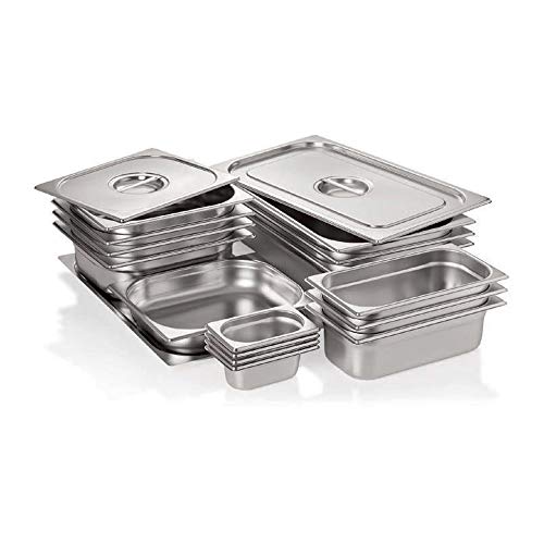 WAS 7021 055 Serie 70 Chromnickelstahl Gastronormbehälter mit Stapelrand, 15.50L, 2/1 GN, 650mm x 530mm x 55mm von WAS IST WAS
