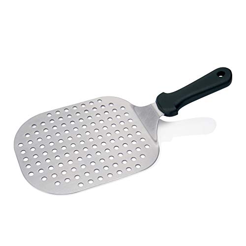 WAS 7057 385 Edelstahl Pizzaheber mit Aufhängeöse, Perforiert, 60.5cm Länge von WAS IST WAS