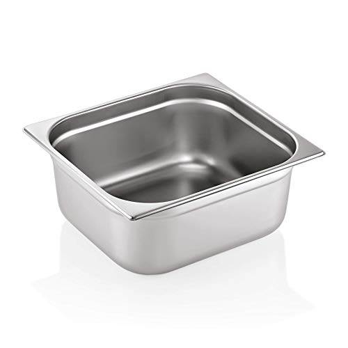 WAS 9023 150 Chromnickelstahl 18/8 GN 2/3 Pan, 150mm Höhe, 12,5L Kapazität von WAS
