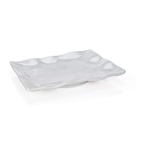 WAS 9339 440 Serie Wave Platte, Melamin, Rechteckig, Weiß, Länge 44cm, Breite 34cm, 3 Stück von WAS IST WAS