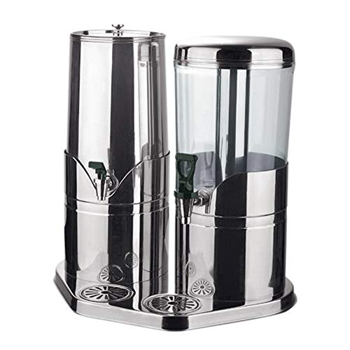 WAS 9929 280 Edelstahl Getränkedispenser mit Behälter aus Polycarbonat und Behälter aus edelstahl, 2 x 8,0 ltr., 50 cm x 34 cm x 52 cm von WAS