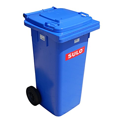 WAS 9975 122 HDPE Kunststoff Abfalltonne mit Zwei Rollen, Blau, 120 L, 95cm Höhe WAS 9975 122 HDPE Kunststoff Abfalltonne mit Zwei Rollen, Blau, 120 L, 95cm Höhe von WAS IST WAS