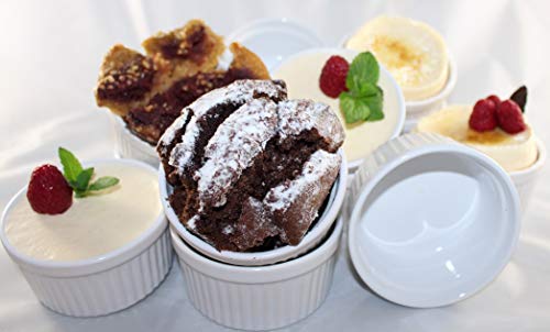 6 Stück Soufflé Souffle Förmchen Pastetenform Näpfchen -9cm- aus Porzellan von WAS