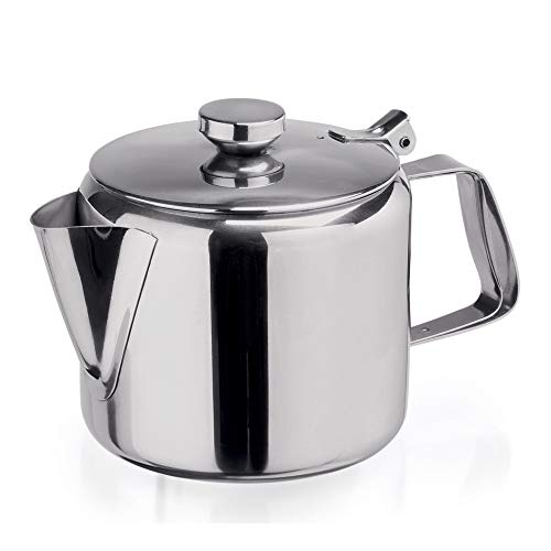 WAS 1002 150 Chromnickelstahl Teekanne, Hochglanzpoliert, 1.50 Ltr, Ø 12.5 cm, 14.0 cm Höhe von WAS Gastronomiebedarf