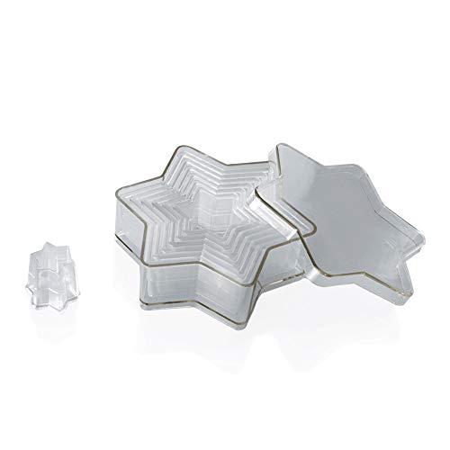 WAS 1896 007 Polycarbonat Ausstechformen Set, Stern, 6 Zacken, Set mit 7 von WAS
