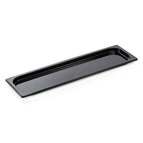 WAS 9324 021 Eco-Line Gastronormbehälter, Melamin, Schwarz, GN 2/4, Höhe 0.2cm von WAS