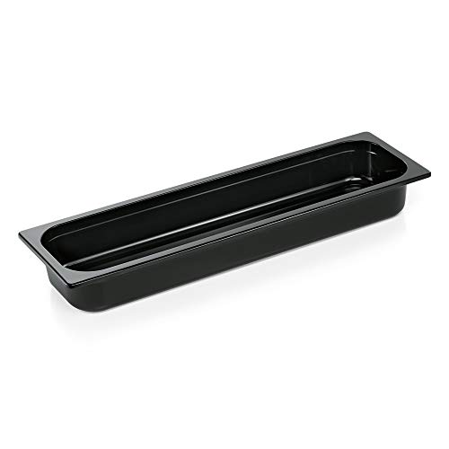 WAS 9324 066 Eco-Line Gastronormbehälter, Melamin, Schwarz, GN 2/4, Höhe 6.5cm von WAS