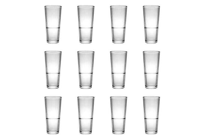 WAS Longdrinkglas Longdrinkgläser, Trinkgläser 6er-Set - Grande Sunray, 295 ml von WAS