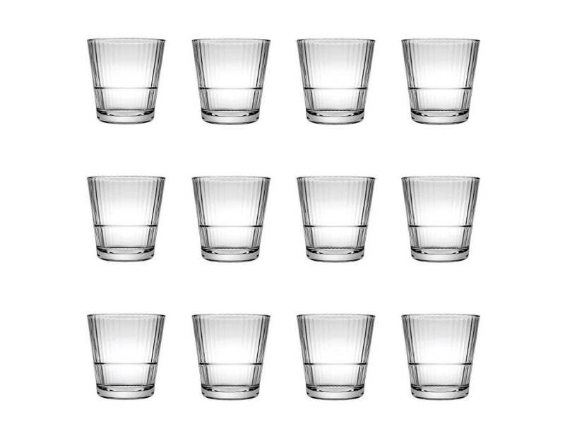 WAS Whiskyglas Cocktailgläser, Whiskygläser 12er-Set - Grande Sunray, 390 ml von WAS