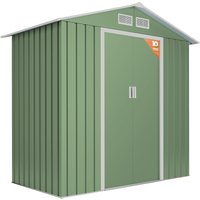 Gartenhaus Wasabi Light Green 2,57 m2 - 10 Jahre Garantie - 196x131x196cm Metall-Schuppen von WASABI