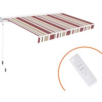 Gelenkarmmarkise mit Motor 3x2m Burgunderrot Beige Polyester - Automatische Faltung - UV-Sonnenschutz-Plane von WASABI