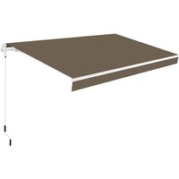 Manuelle Gelenkarmmarkise 295 x 200cm Taupe Polyester – UV-Sonnenschutz-Plane – Aluminium-Struktur von WASABI