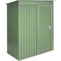 Metall-Gartenschrank Grüner 1,39m2 - 86x162x181cm - Schiebetür - Pultdach - Wasabi von WASABI