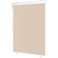 Vertikale Außenmarkise 140 x 250cm Beige - Sonnenschutzsegel - Sichtschutz - Blickdichtes Rollo - Deckenmontageset - Handkurbel von WASABI